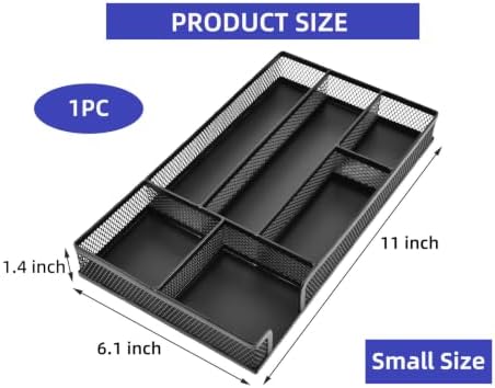 Desk Drawer Organizer, Small Metal Mesh Desk Organizer Tray