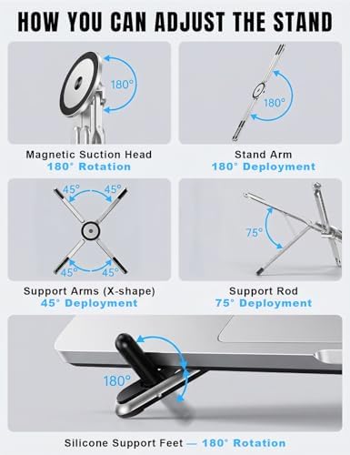 Laptop Stand - Portable Tablet Riser iPad Desk Mount, Silver
