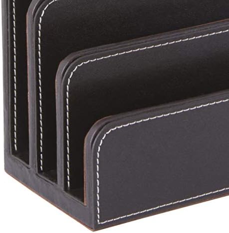 Osco Brown Faux Leather Letter Holder