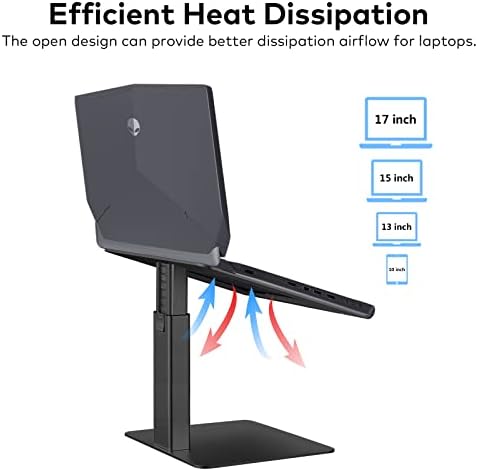 Laptop Stand for Desk, Ergonomic Aluminum Laptop Stand Adjustable Height from 7-15", Sitting and Standing Laptop Riser for 10-17" Notebook