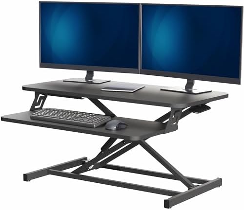 VIVO Black 32 inch Standing Desk Riser, DESK-V000S