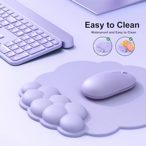 MOKURU Cloud Mouse Pad with Wrist Rest, Cloud Keyboard Wrist Rest, Mouse Pad Wrist Support, Ergonomic Keyboard Mouse Wrist Support (Purple)