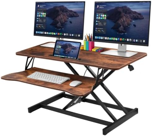 37" Height Adjustable Standing Desk Converter, Stand up Desk Riser