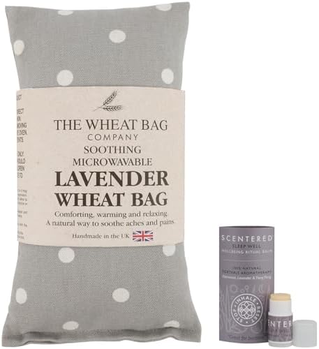 Scentered Lavender Heating Pad & Microwavable Neck Wrap – Aromatherapy Neck Pillow & Sleep Balm Gift Set – Pain Relief for Muscle Aches, Shoulders & Back – Heat Pack & Essential Oil Roll On for Sleep