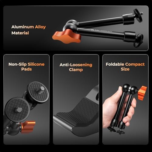 K&F CONCEPT 9.8" Magic Arm Clamp with Phone Holder