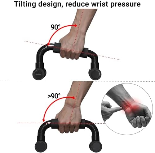 READAEER Push Up Bars Gym Exercise Equipment Fitness 1 Pair Pushup Handles with Cushioned Foam Grip and Non-Slip Sturdy Structure Push Up Bars for Men & Women