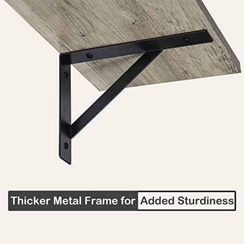 DINZI LVJ Long Wall Shelves, 31.5" Wall Mounted Shelves with Metal Brackets