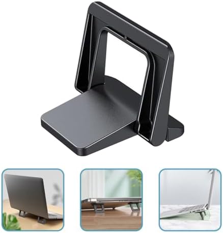 1 Pair Laptop Riser Stand Foldable PC Triangle Black