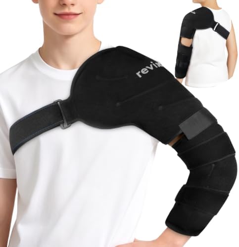 REVIX Youth Shoulder Arm Ice Pack Wrap for Pitcher, Reusable Ice Arm Sleeve