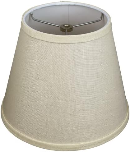 FenchelShades.com Lampshade 6" Top Diameter x 10" Bottom Diameter x 8" Slant Height 6x10x8" with Spider Attachment Diameter 0.4 Inch for Lamps with a Harp (Designer Linen Natural)