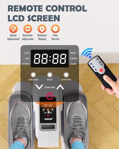 Yagud Under Desk Machine, Electric Elliptical Leg Exerciser for Senior, 13 Adjustable Speeds Quiet and Portable Seated Pedal Exerciser for Training with Remote Control