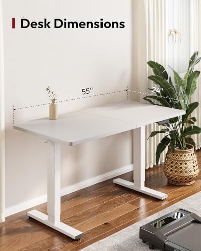 SANODESK 55''x24'' Height Adjustable Electric Standing Desk for Home Office