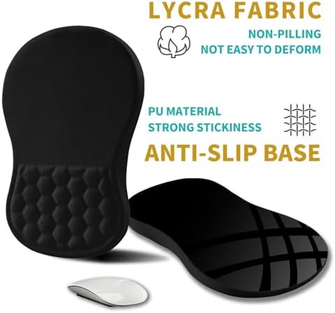 Hokafenle Ergonomic Mouse Pad Wrist Support, Wrist Rest Mousepad for Carpal Tunnel Pain Relief with Integrated Memory Foam Slope Massage Bulge (11.8x7.9 inch,Polar Night
