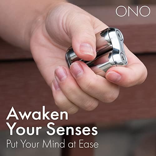 ONO Roller - Handheld Fidget Toy for Adults | Help Relieve Stress, Anxiety, Tension | Promotes Focus, Clarity | Compact, Portable Design (Natural, Mini Size - Stainless Steel)