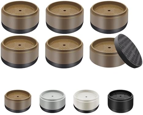 Furniture Risers Bed Risers Heavy Duty 1 inch, 2 inch, 3 inch, 4 inch Round Adjustable Bed Lifts Riser for Desk Legs Table Couch Sofa Chair Refrigerator Washing Machine (1 Inch, Brown, 6 Pack)