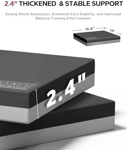 HAPBEAR Exercise Balance Pad - 15"x12" Non-Slip Textured Bottom Stability Training Mat - 2.25" Thick Soft Cushioned Foam for Physical Therapy, Core Training & Home Workouts