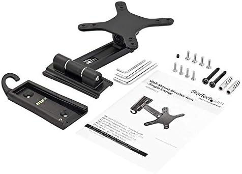 StarTech Monitor Wall Mount 13in to 34in, 33.1lb/15kg, Single Swivel, Black