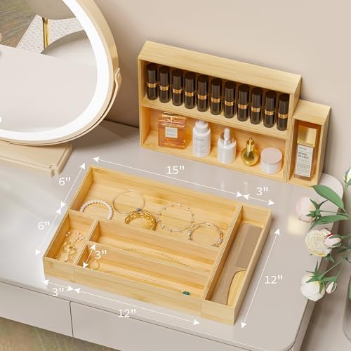 Bamboo Kitchen Drawer Organizer, Deep 2-Pack, 12" x 3" x 2.5"