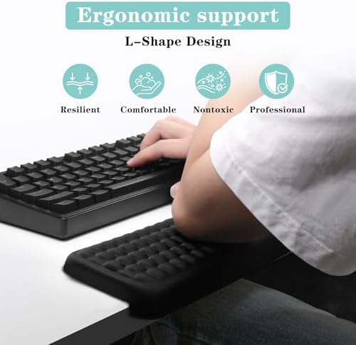 L-Shaped Desk Elbow Pad for Desk, 2-Piece Memory Foam Desk Edge Cushion