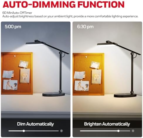 Honeywell HWT-H4 LED Desk Lamp, Eye-Caring, Dimmable, Auto Sensor