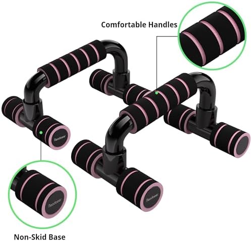READAEER Push Up Bars Gym Exercise Equipment Fitness 1 Pair Pushup Handles with Cushioned Foam Grip and Non-Slip Sturdy Structure Push Up Bars for Men & Women