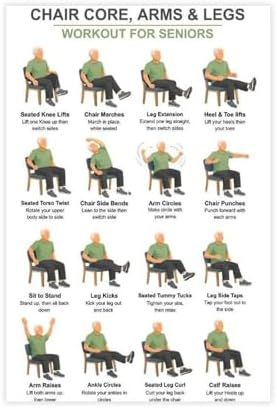 Chair Exercises for Seniors Seated Core Arms Legs Workout Low Impact Elderly Canvas Poster Bedroom Decor Room Decor Unframe 24x36inch