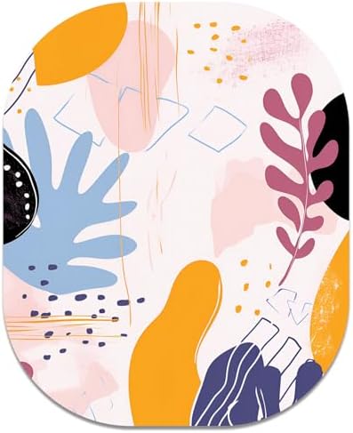 Small Mouse Pad, 6 x 7 Inch, Oval Mini Mouse Pad with Non-Slip Rubber Base for Laptop Wireless Mouse Keyboard Tray Mousepad, Art Seamless Patterns