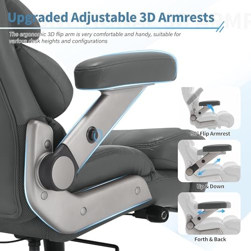 VUZI 700lbs Big and Tall Office Chair, Large Executive Leather Desk Chair