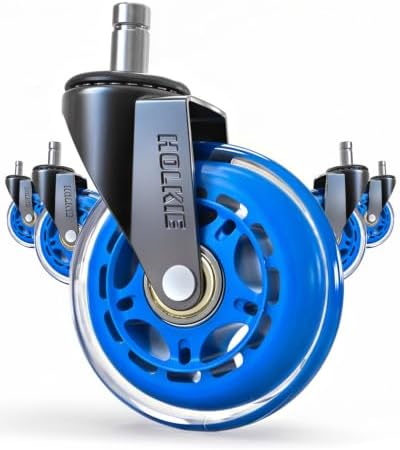 HOLKIE Gaming Chair Wheels Blue Core Silent Roller Blade Casters