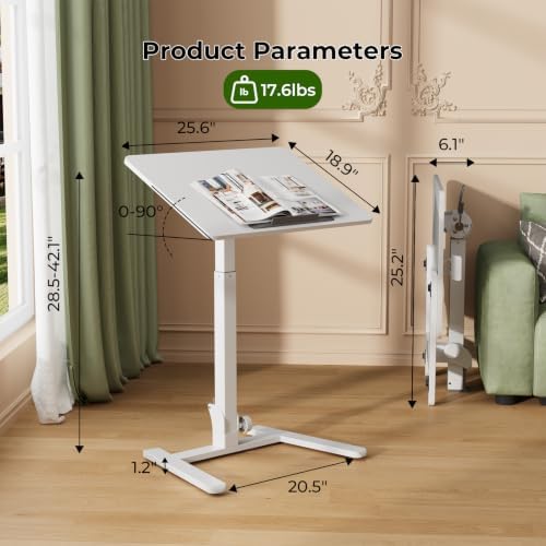Gibbon Mounts 90° Foldable Mobile Standing Desk Height Adjustable on Wheels