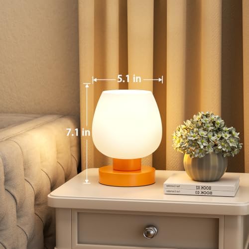 Seealle Small Touch Table Lamp for Nightstand, 3 Way Dimmable Bedside Lamp