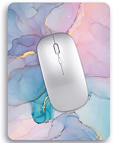 Audimi Small Mouse Pad 6 x 8 Inch, Mini Mouse Pad Thick for Laptop Wireless Mouse Home Office Travel, Portable & Washable (Colorful Marble)