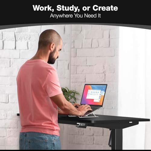 Mount-It! Electric Standing Desk Adjustable Height 40x24 – Compact Sit Stand Desk with Memory Presets, Home Office Workstation, Ergonomic Small Computer Table, Black Frame and Black Top