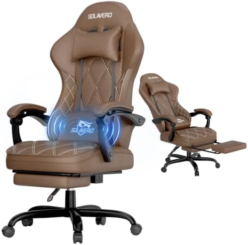HLDIRECT Gaming Chair with Massager Lumbar Support, 400LBS Weight Capacity