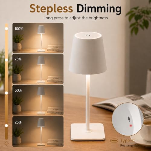 Rechargeable Cordless Table Lamp Set of 2