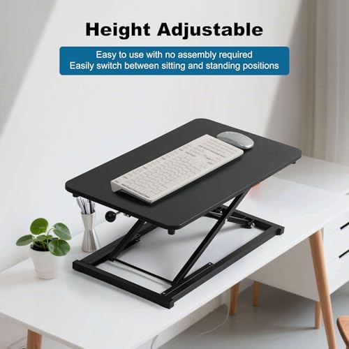 Height Adjustable Standing Desk Converter Keyboard Riser 23.6 Inch Black