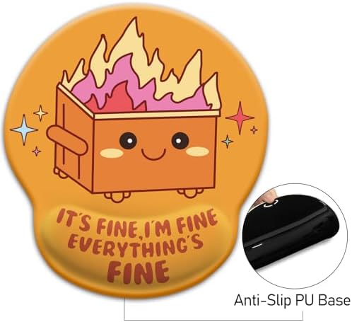 Blusabaca Dumpster on Fire Mouse Pad with Wrist Rest Ergonomic Mousepad