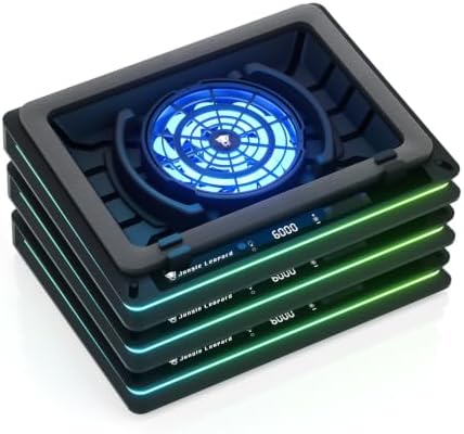 D16 15.6"-19" Gaming Laptop Cooling Pad, USB-A, RGB, Black - 3 Packs