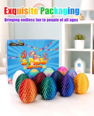 12pcs 3D Printed Dragon Eggs, Articulated Fantasy Fidget Toys