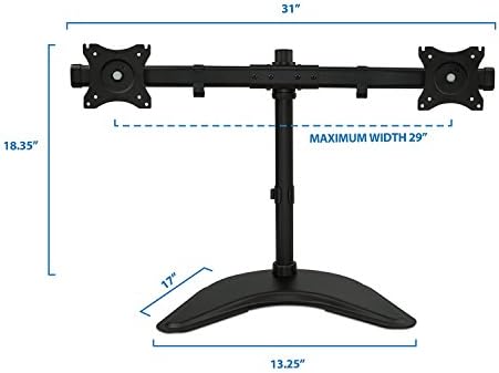 Mount-It! Free Standing Dual Monitor Stand, 19-27" Screens