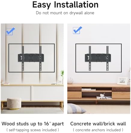 Suptek Full Motion TV Wall Mount for 32-60 Inch TVs, Swivel & Tilt Adjustable Bracket, Dual Articulating Arms, Fits 16" Studs, Max VESA 400x400mm, Supports Up to 99lbs, MA001