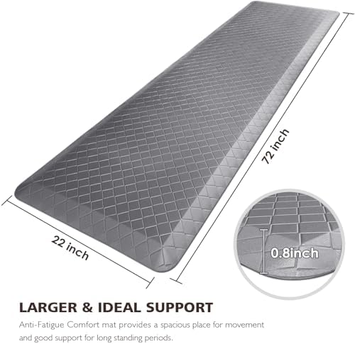 HappyTrends Kitchen Floor Mat - 4/5 Inch Thick Anti-Fatigue Kitchen Rug