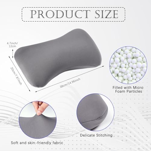 Thyle 2 Pcs Bead Neck Pillow 15 x 8 Inch Bone Shape Pillow, Grey,Blue
