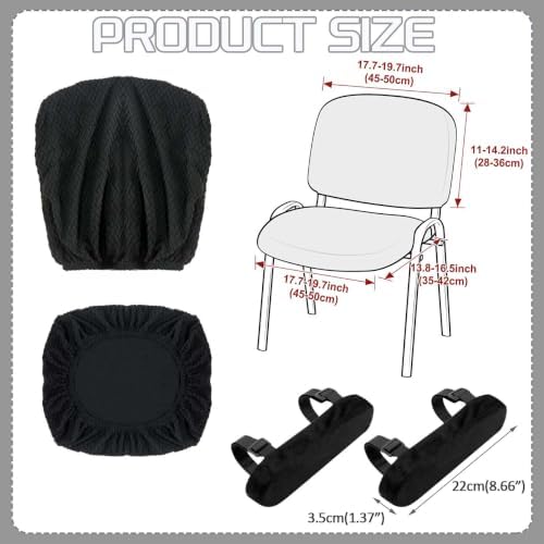 4Pcs-Office Chair Covers Set with Memory Foam Office Chair Armrest Pads