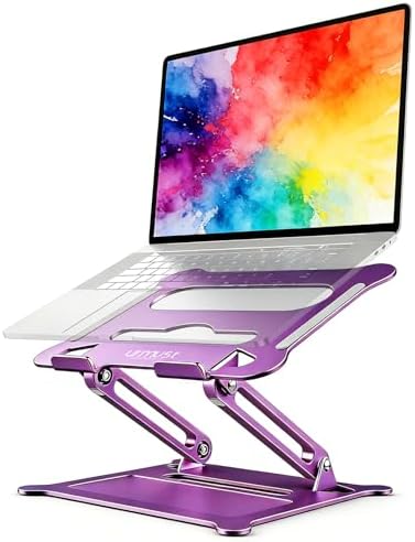 Urmust Adjustable Laptop Stand for Desk, 10-15.6“ Laptop Riser, Purple