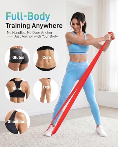 Renoj Pilates Flexbands, 5-Pack Latex-Free Resistance Bands Set – Exercise Bands for Pilates, Yoga, Stretching & Physical Therapy | Home Gym Equipment for Women & Men