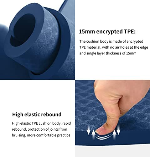 nuveti Large Exercise Mat - 15mm/20mm/30mm Thick Yoga Mat | Workout Mat for Fitness, Yoga, Pilates, Stretching & Floor Exercises for Women & Men with Free Carrying Bag