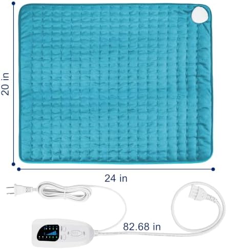 24x20 Inch Electric Heating pad for Back Neck Shoulder Knee Arms Legs- Electric Heat Pads with 6 Heat Settings & Auto Shut Off &Dry/Moist Heat Heating Pad for Birthday Mother Father Girl Men Women