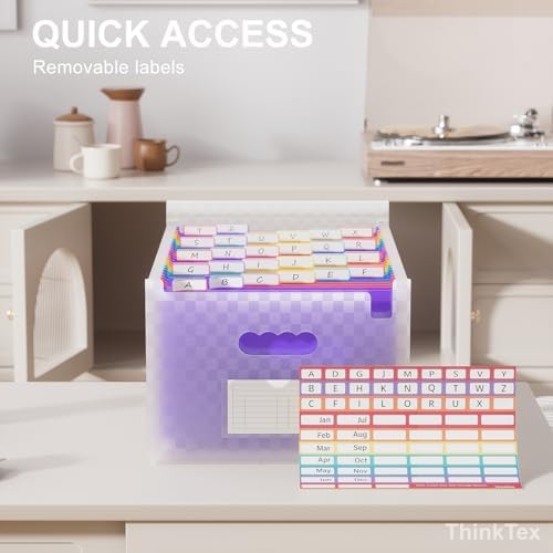 ThinkTex 26 Pockets Expanding File Folders, Accordion File Organizer