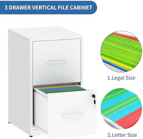 2 Drawer File Cabinet with Lock,Metal File Cabinet for Home Office